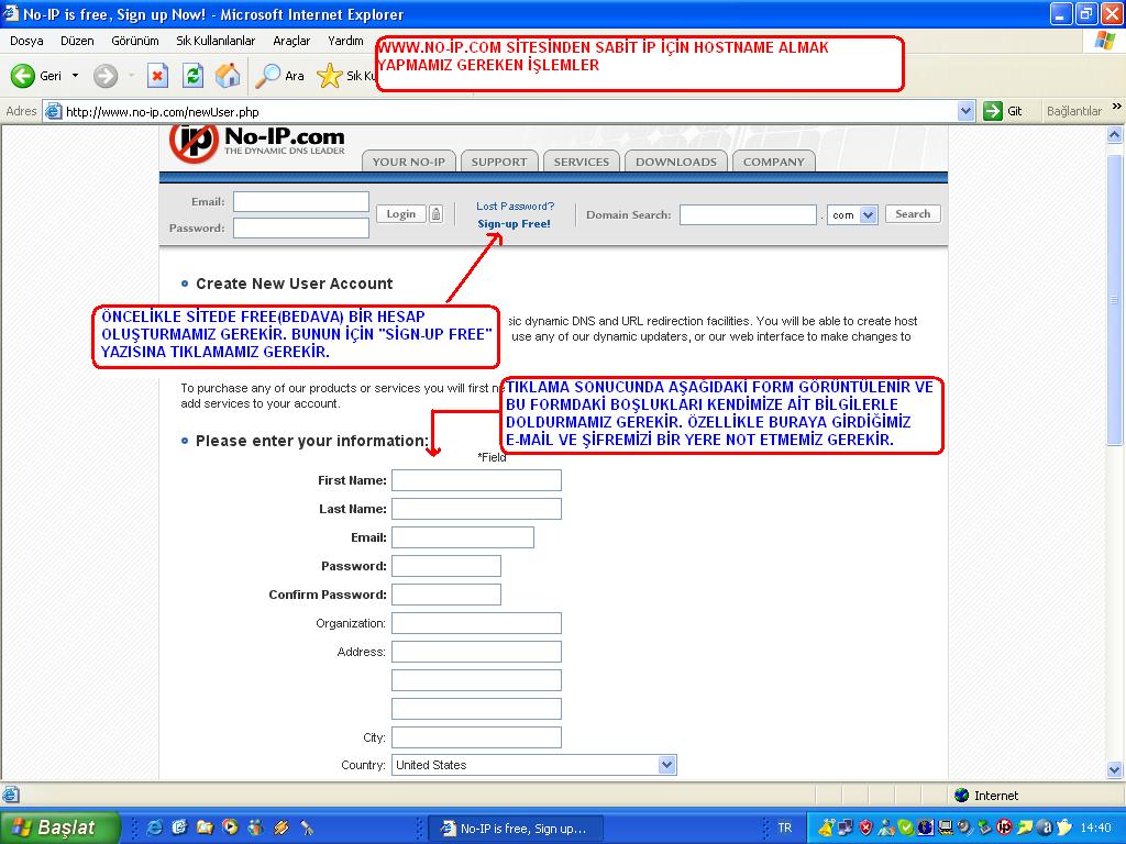 Bedava Sabit Ip Almak için buraya