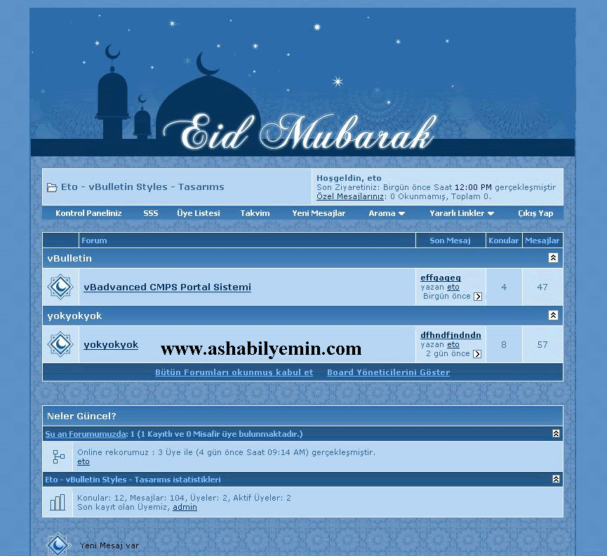 Eid_Mubarak – Dini site teması – vBulletin tema