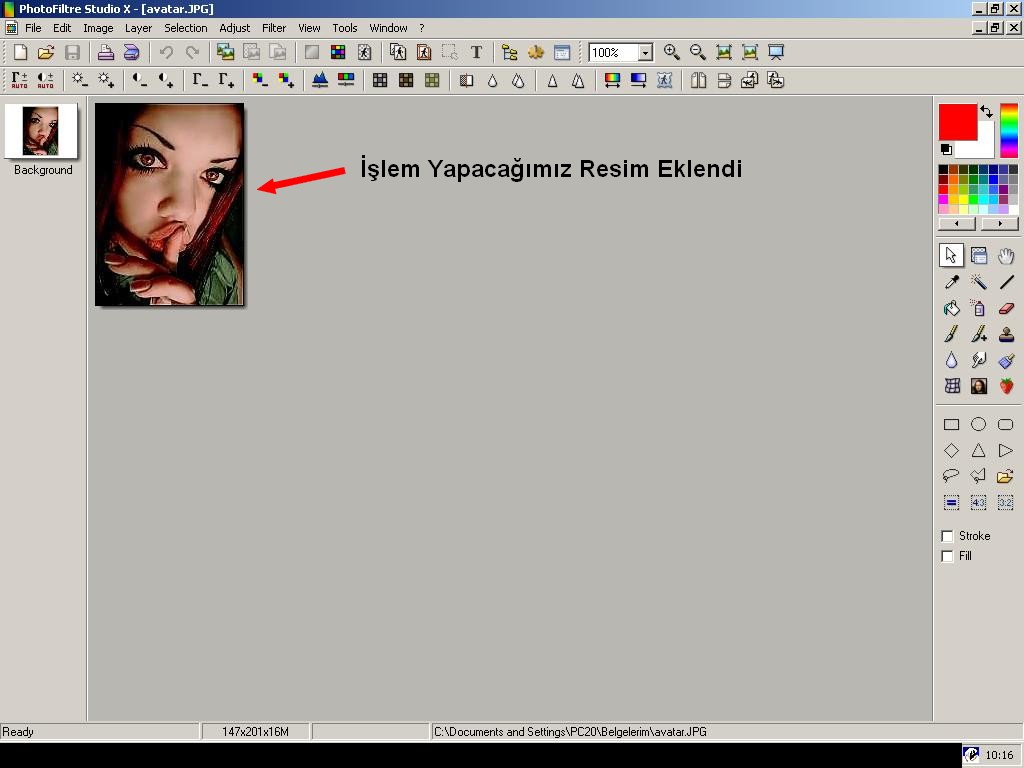 Photofiltre Studio İle Resim Üzerine Yazı Yazma , Efekt Verme , Avatar Oluşturma , Boyutlandırma