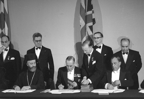 3- Turkish Cypriot Leader Dr. Kucuk and Greek Cypriot leader Archbishop Makarios III