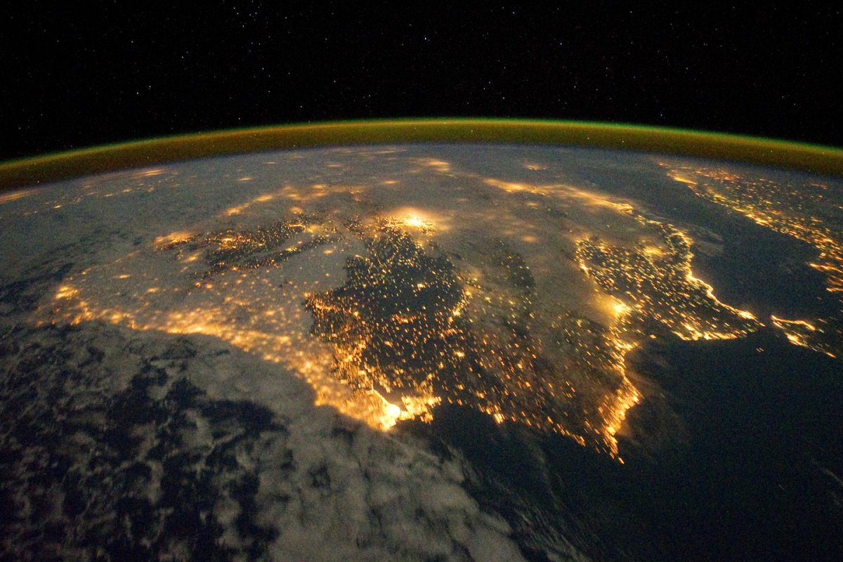 Barcelona şehrinin uzaydan görünüşü