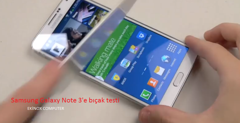 Samsung Galaxy Note 3’e bıçak testi