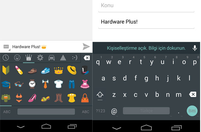 Android L klavye