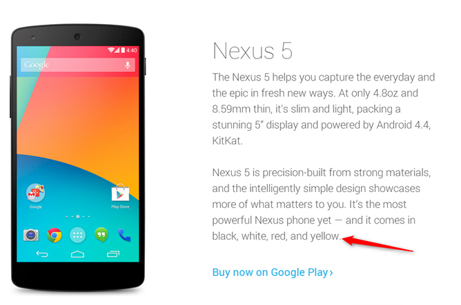 Sarı renkli Google Nexus 5 eli kulağında
