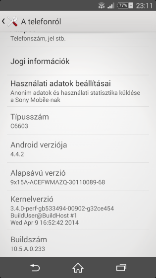 sony xperia z guncellemesi