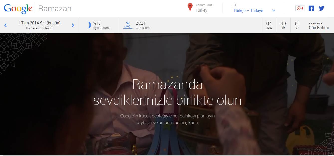 Müslümanlara jest yapan Google , özel sayfa yaptı